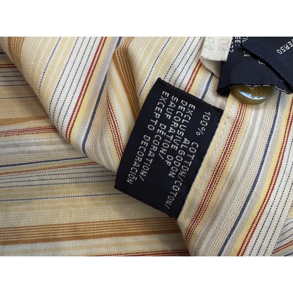 Vtg Tommy Hilfiger Shirt Mens Size XL Beige Striped Button Up 90s Long Sleeve - Picture 7 of 8